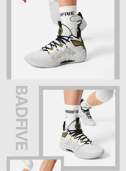 Li-Ning Men's BADFIVE STORM 2025 Outdoor Basketball Shoes BOOM Cushioning TUFF OS Wearable Li-Ning Sports Sneakers ABFV017