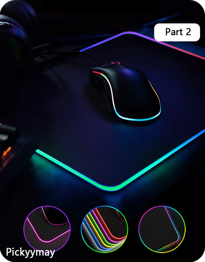 Velká RGB herní podložka pod myš, LED podložka pod myš pro hráče, podložka na stůl k PC, RGB podložka pod klávesnici XXL 90x40cm