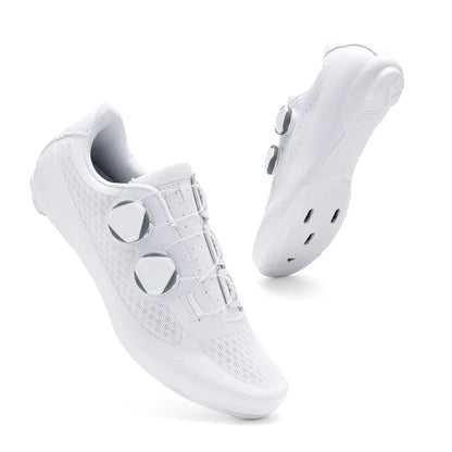Zapatillas de ciclismo de velocidad para hombre, zapatillas de ciclismo de carretera, zapatillas con calas, zapatillas SPD, zapatillas de ciclismo para pedales planos, calzado de ciclismo para hombre, calzado para actividades al aire libre, color blanco