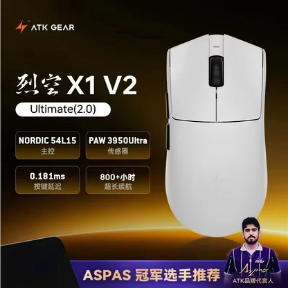 ATK Blazing Sky X1 V2 Wireless Gaming Mouse 8K Low Latency Lightweight FPS Esports Mouse for PC, Mac & Windows