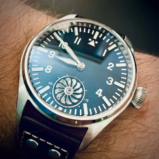 Hruodland 2025 new pilot ST3620 men's manual mechanical watch 43MM sapphire waterproof 10Bar BGW-9 retro reloj hombre