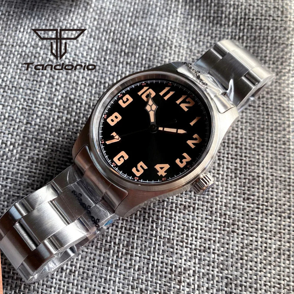 Tandorio 39mm Diving Pilot Automatic Watch for Men NH35/PT5000/Miyota8215 Movement AR Sapphire Crystal 20BAR Waterproof Luminous