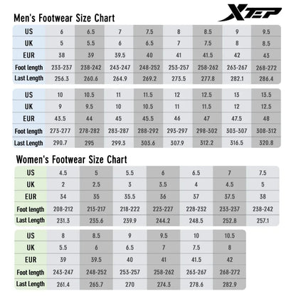 Xtep Men's Running Shoes Lightweight Breathable Shock Absorption Wear-Resistant Durable Cushioned Sneakers 875419110002