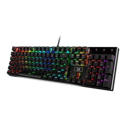 Redragon K556 RGB Mechanical Gaming Keyboard Wired 104 Keys Hot-Swappable RGB Backlit Keyboard with Noise Absorbing Foam & Aluminum Frame