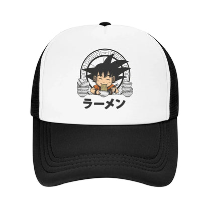 Goku Kid Ramen Dragon Ball Trucker Hat Men Women Vintage Anime Manga Hats Sports Cap Adjustable Polyester Baseball Caps Summer, Produit gaming premium Fraquane