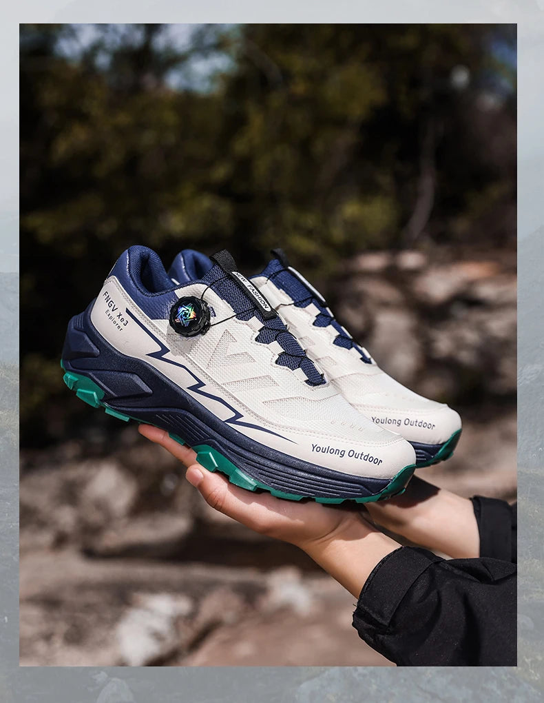 Zapatillas de senderismo transpirables para hombre — Hebilla giratoria, suela antideslizante