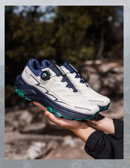 Zapatillas de senderismo transpirables para hombre — Hebilla giratoria, suela antideslizante