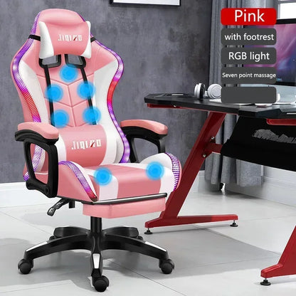 Ergonomic swivel chair Massage Recliner gamer chairs High quality gaming chair RGB light office chair gamer computer