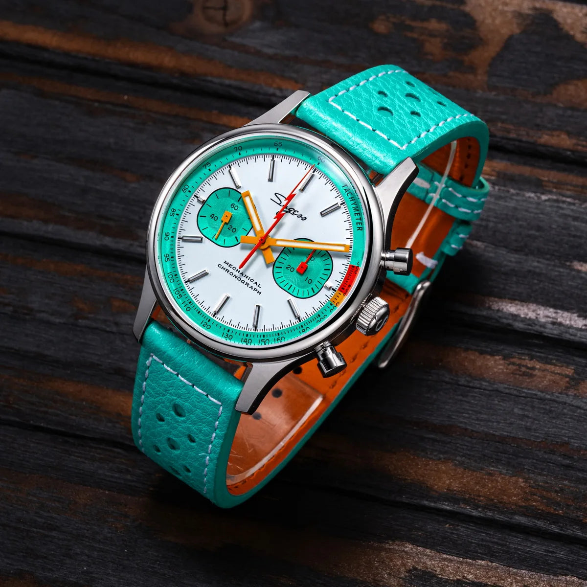 Sugess Chronograph Watch for Man ST19 Swanneck Movement Mechanical Wristwatches Sapphire Crystal Pilot Military Racing Clock New
