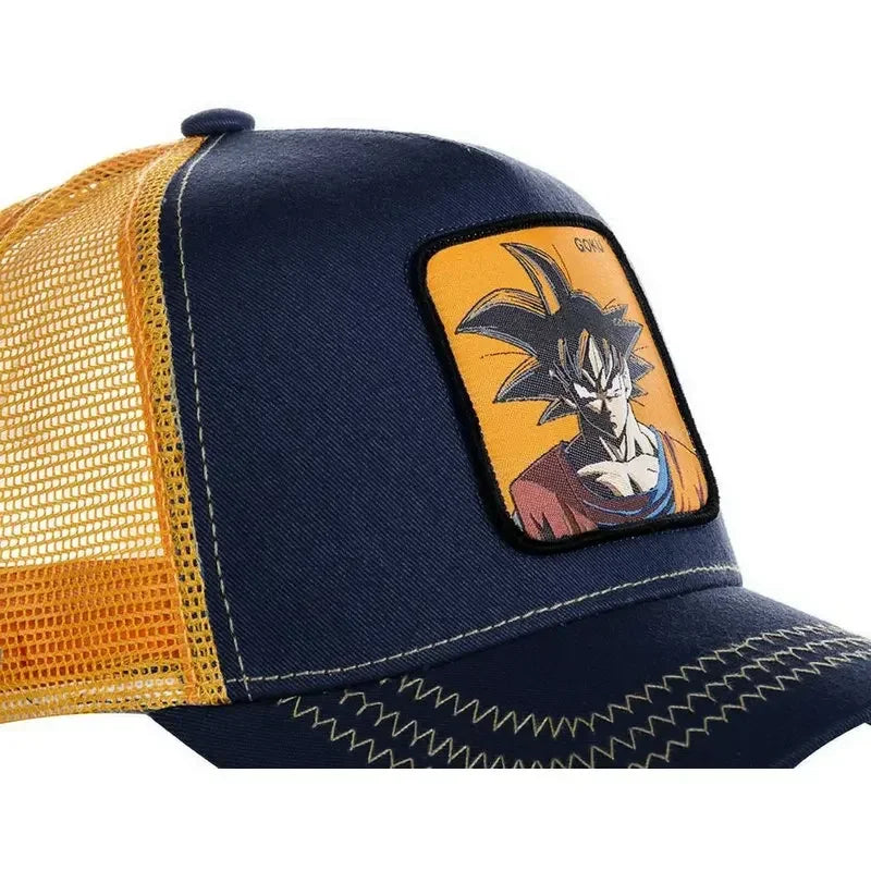Dragon Ball Son Goku-baseballkasket til mænd, sommerkasket til rejser, broderet hiphop-solskærm, justerbar trucker-meshkasket