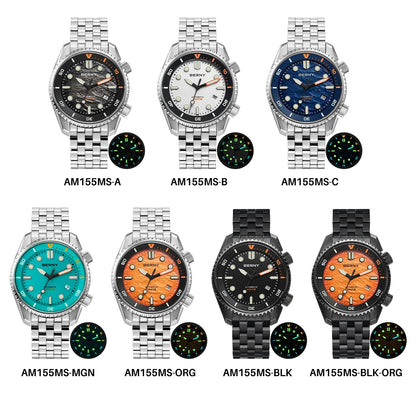 BERNY Diver Automatic Watches Men's Luxury Sapphire 316L Stainless Steel Mechanical Watch 42MM 200M Waterproof Diving Men Watch