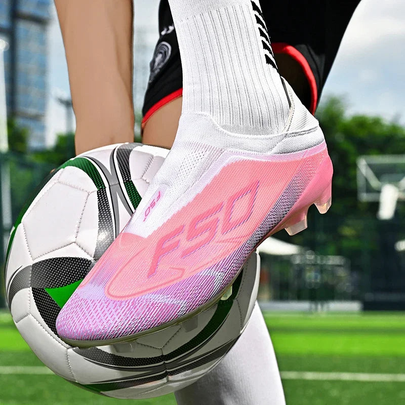 Chaussures de football respirantes AG pour hommes et femmes, chaussures de football professionnelles antidérapantes, chaussures de sport d'extérieur, crampons d'entraînement