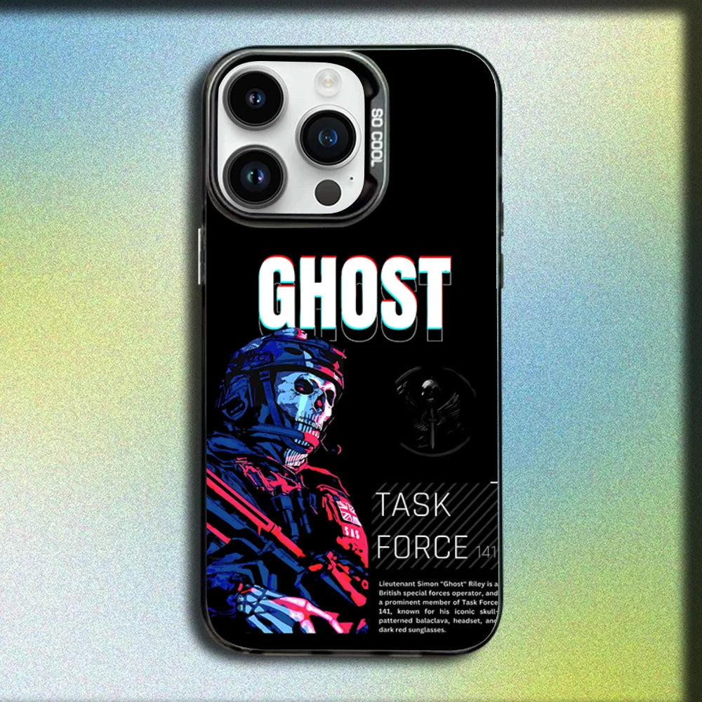 COD Call Of Duty G-Ghost Phone Case For iPhone 16,15,14,13,12,11,Mini,Pro,SE,MAX Gray Matte Silicone Black Cover