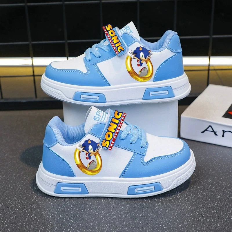 Sonic Fashion Sport Shoes PU Leather Sneakers Soft-soled Student Sneakers Tennis Shoes