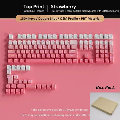 133+ Keys OEM Profile Gradient Keycaps For Cherry MX Switch Mechanical Gamer Keyboard PBT backlit RGB Keycap ISO Layout Key caps