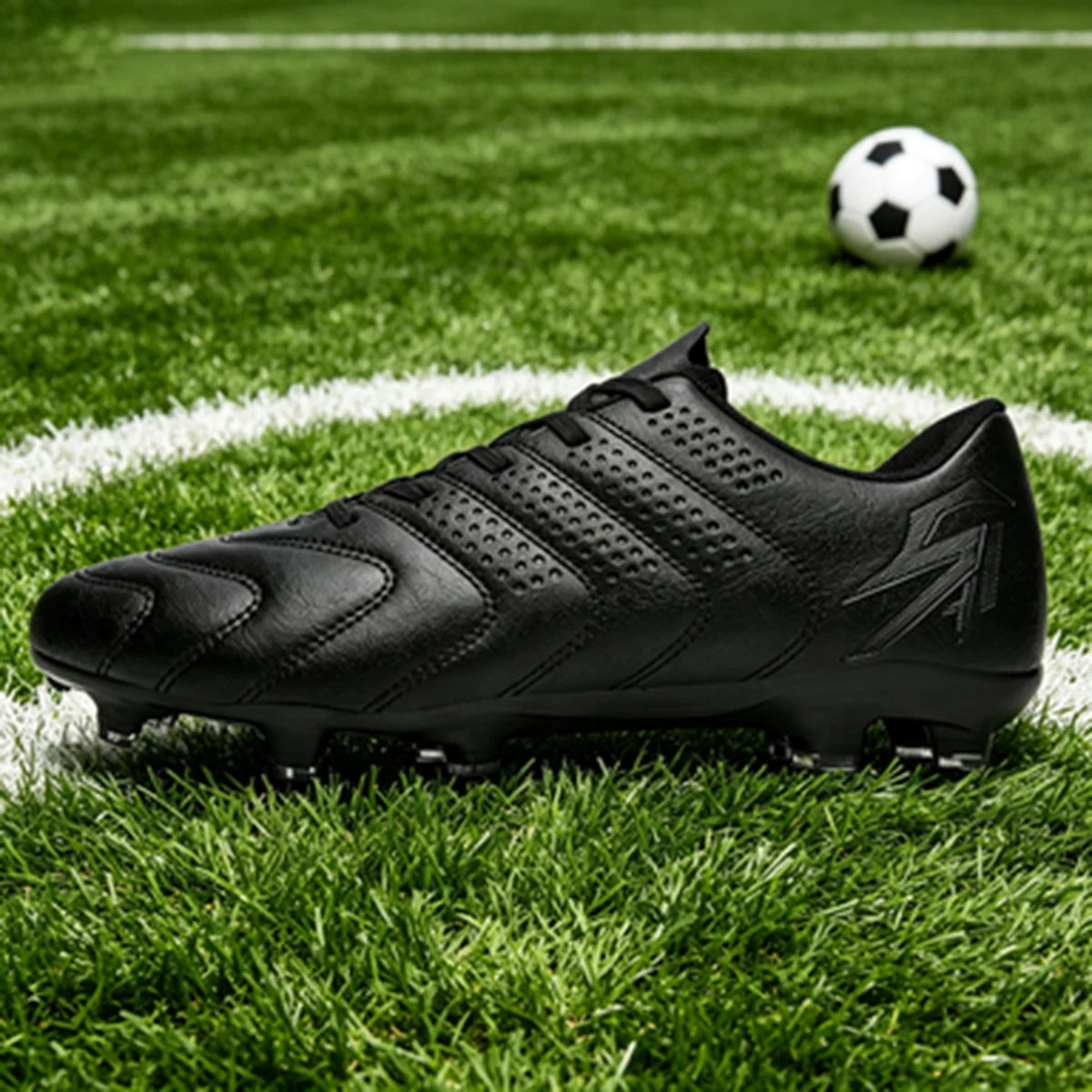 Chaussures de football FG AG pour adultes, tige légère en PU synthétique, crampons antidérapants pour terrain en herbe naturelle et artificielle en plein air