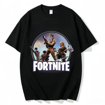 Fortnite Crew Neck T-Shirt Unisex Adult Game Dance Fashion New Pure Cotton Short Sleeve Tops Perfect for Casual Wear Vacations