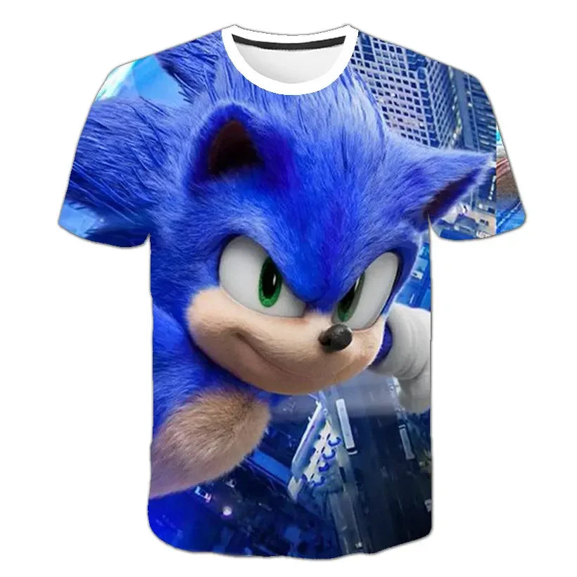 Men T Shirt Women Tee Boys Girls Top Adults Children Parent Child quick dry kid Tshirts Sonic Cartoon Anime Game 3D Print Tops