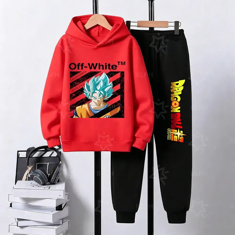 Kids Dragon Ball Camo Goku Printed Hoodie Set Casual Loose Comfortable Long Sleeve Sweatshirt Pants 2 Piece Outfits for Boys, Produit gaming premium Fraquane, produits de luxe