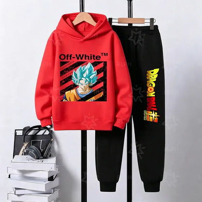 Kids Dragon Ball Camo Goku Printed Hoodie Set Casual Loose Comfortable Long Sleeve Sweatshirt Pants 2 Piece Outfits for Boys, Produit gaming premium Fraquane, produits de luxe