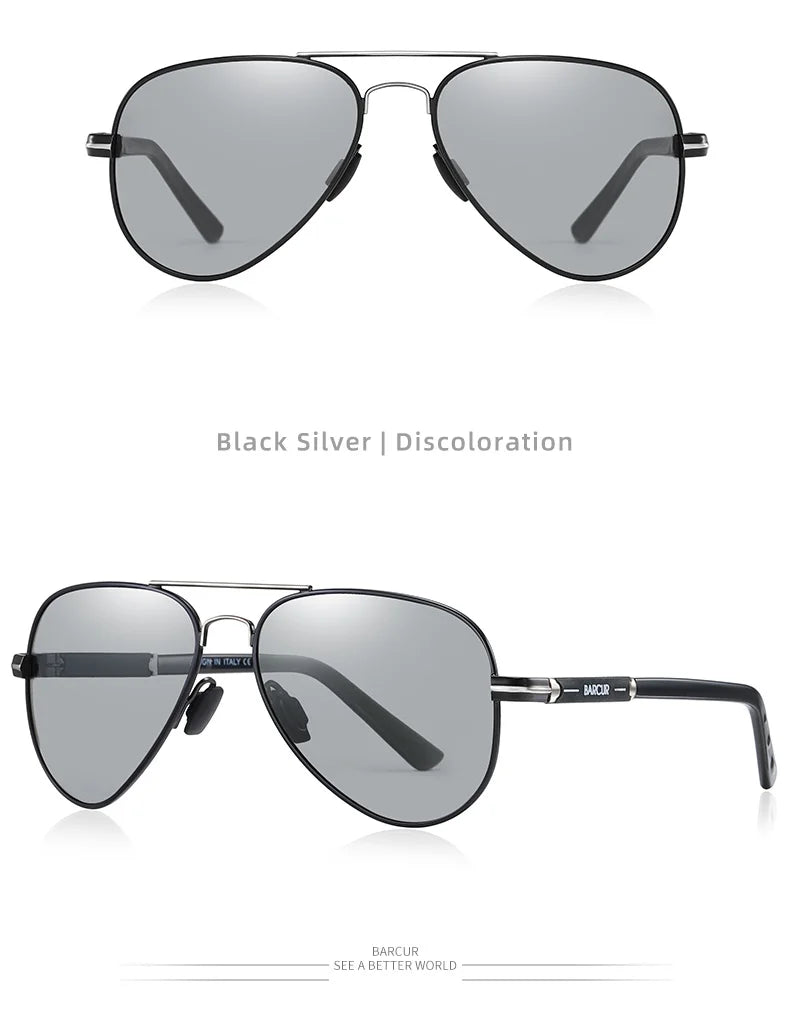 BARCUR Polarized Mens Sunglasses Pilot Sun Glasses for Men accessories Driving Fishing Hiking Eyewear Oculos Gafas De Sol