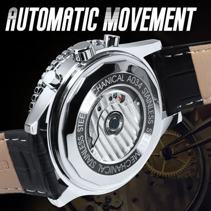 Jaragar Military Sports Automatic Watch for Men Multifunction Dial Tourbillon Skeleton Mechanical Watches Luxury Steel Band Glow