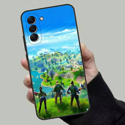 Capa de telemóvel M-Midas F-Fortnite para Samsung Galaxy A13,A21s,A22,A31,A32,A52,A53,A71,A80, capa preta flexível