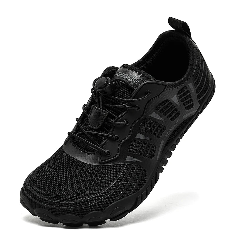 HOBIBEAR Sneaker unisex a punta larga, stile barefoot, antiscivolo, scarpe sportive da esterno con fascia elastica, sneakers da spiaggia