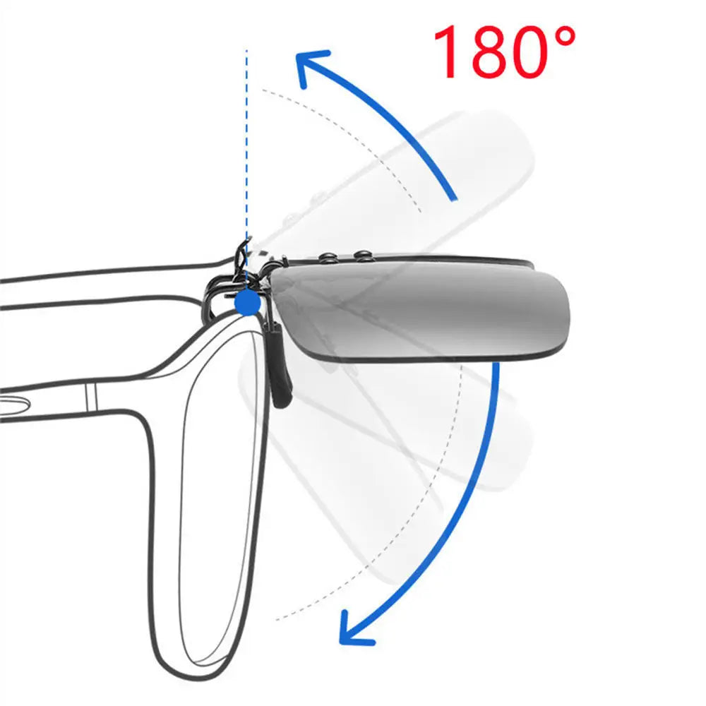 KLASSNUM Men Polarized Sunglasses Clip Can Be Flipped Up Myopia Glasses Clip Anti-UV400 Night Driving Fishing Glasses Accessory
