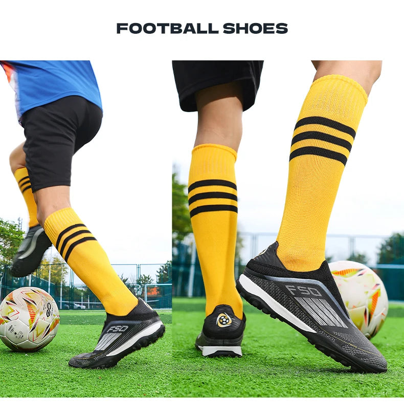 Men's Soccer Shoes Training Football Boots Indoor Sneakers TF Long Spikes Match Futsal Ultralight Breathable Cleats Drop Shipping