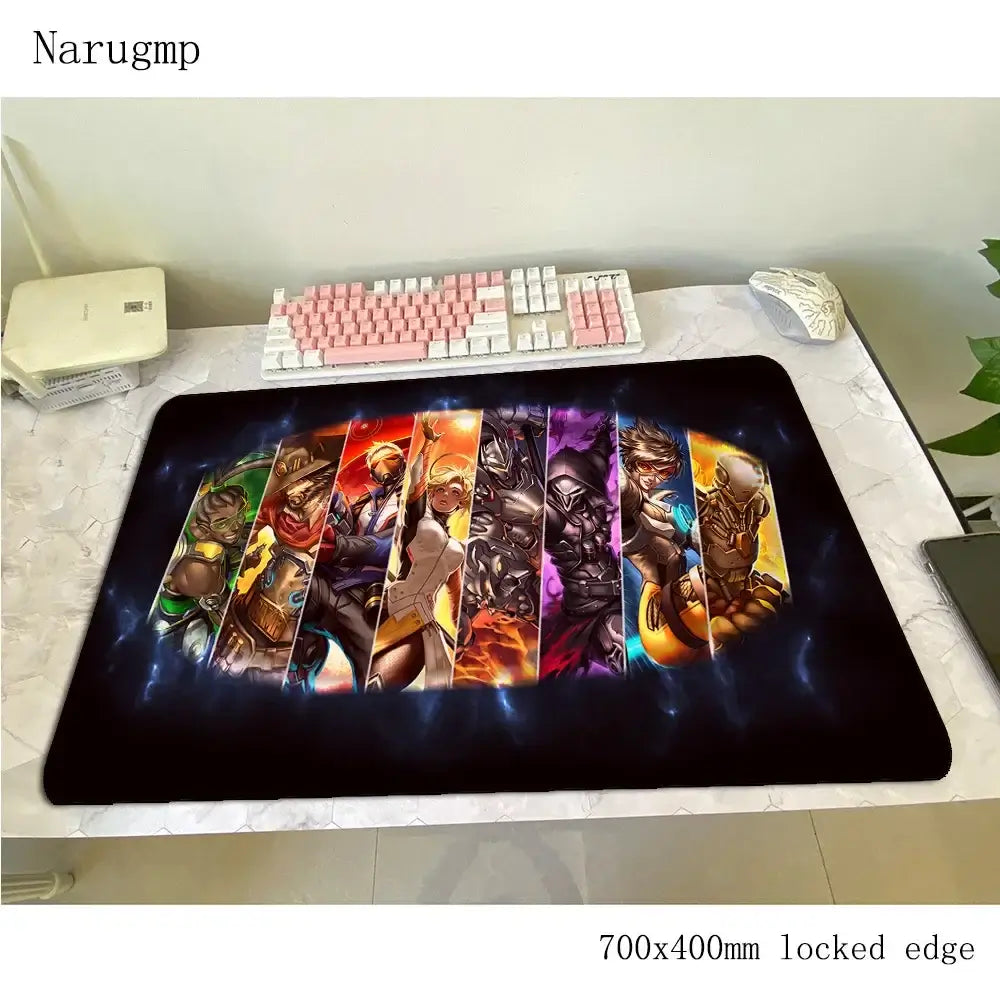 Podloga za miš Overwatch 700x400x3mm, gaming podloga za miš, anime stil, za ured i prijenosno računalo, podloga za stol, poklon za dječaka, podloga za PC gamere