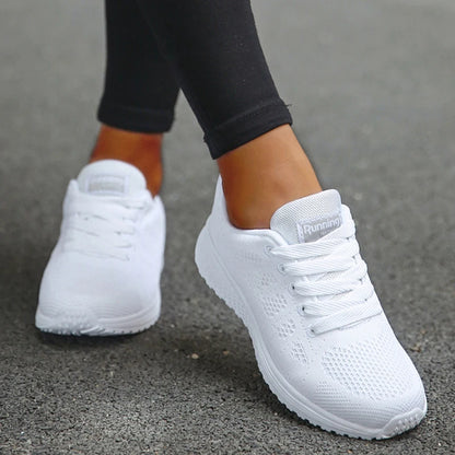 Women's Sneakers 2025 New Fashion Breathable Trainers, Comfortable Sneakers Mesh Fabric Lace-Up, Women's Tennis Shoes