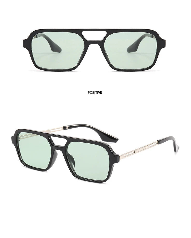 Square Small Frame Double Beam Sunglasses Pilot Retro Sunglasses Instagram Popular Classic Sunglasses 3517
