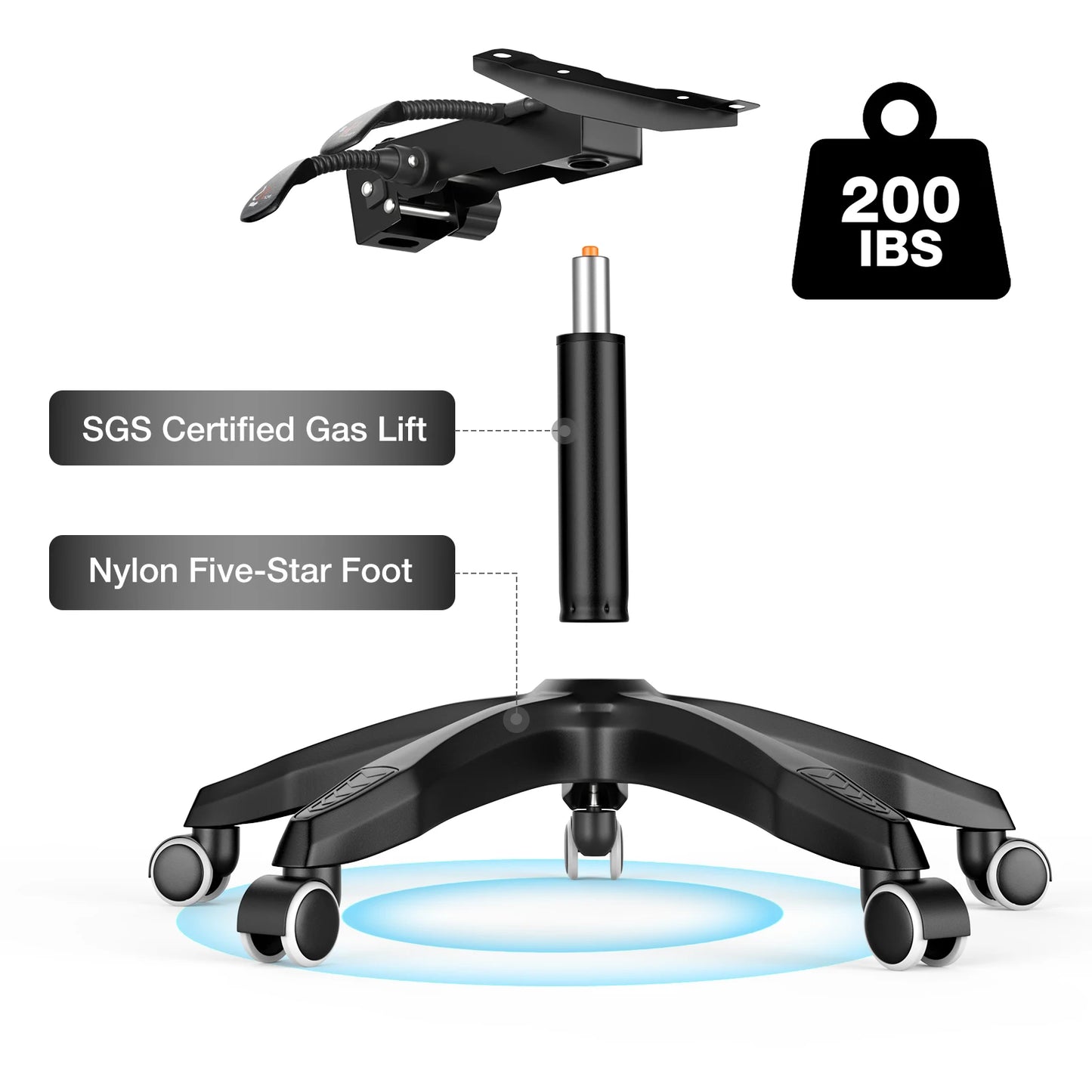 400Lbs Load Gaming Chair with Massage Ergonomic Computer Chair Footrest and Lumbar Support Reclining PC Chair Adjustable Armrest