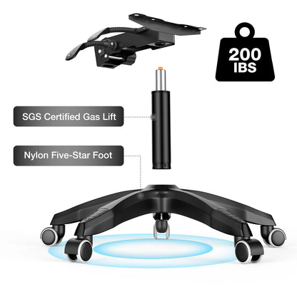 400Lbs Load Gaming Chair with Massage Ergonomic Computer Chair Footrest and Lumbar Support Reclining PC Chair Adjustable Armrest