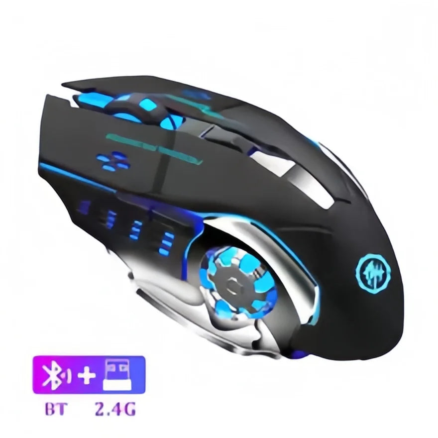 Punjivi bežični gaming miš – tihi Bluetooth/USB, RGB pozadinsko osvjetljenje, e-sport za PC