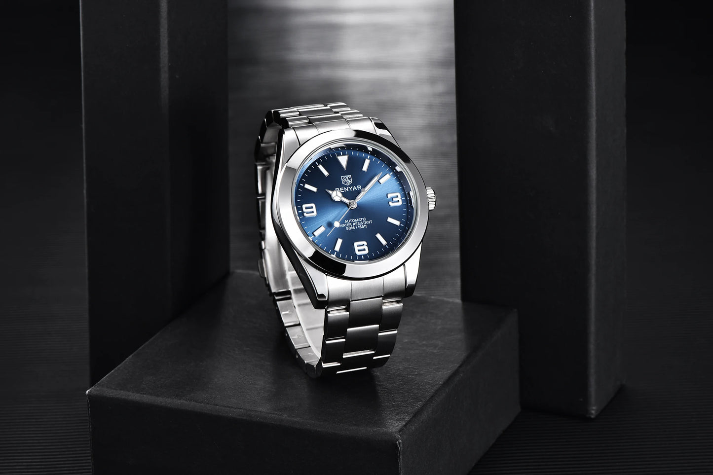 BENYAR 2025 New Men's Automatic Mechanical Watch Business Sports Luxury Men's Watches 50M Waterproof Clock Relogios Masculino