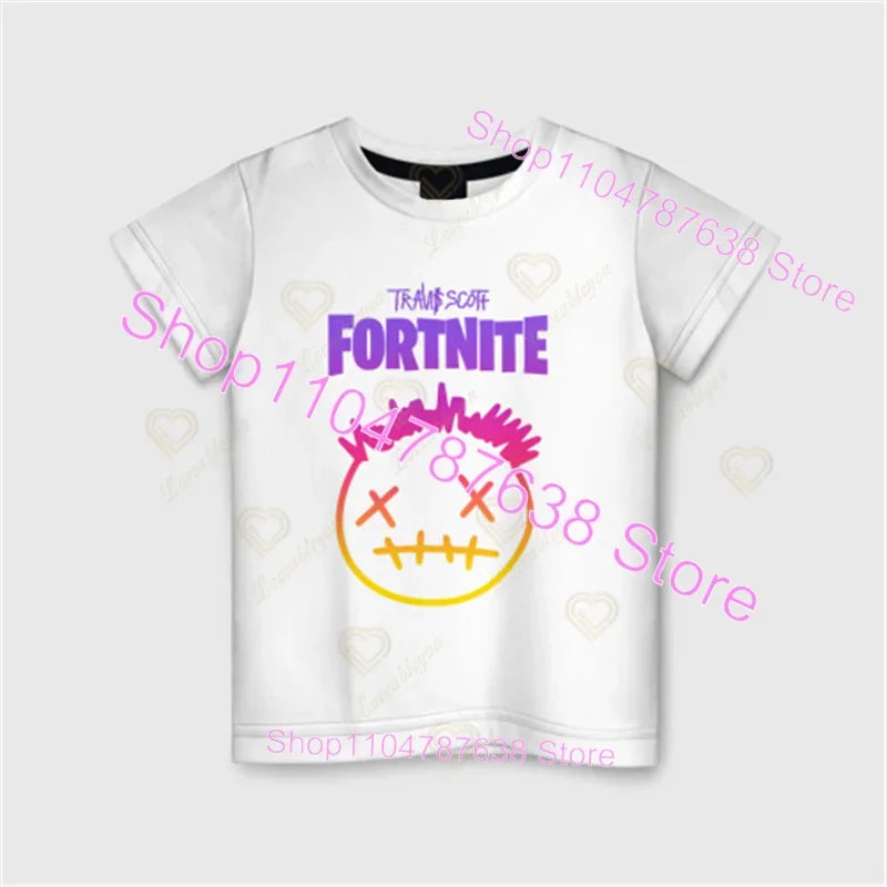 Peely Fortnite T-Shirt Round Neck Summer Short Sleeve Battle Royale Streetwear Top for Casual Wear