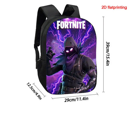 Cute Cartoon 3pcs Set School Backpack with Lunch Bag and Pencil Case, Large Anime Fortnite Kids School Bags for Boys and Girls