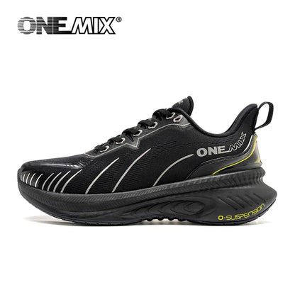ONEMIX Nieuwe hardloopschoenen met demping voor heren, geschikt voor intensieve hardlopers, met veters, sportschoenen voor dames, antislip, outdoor, atletische herensneakers