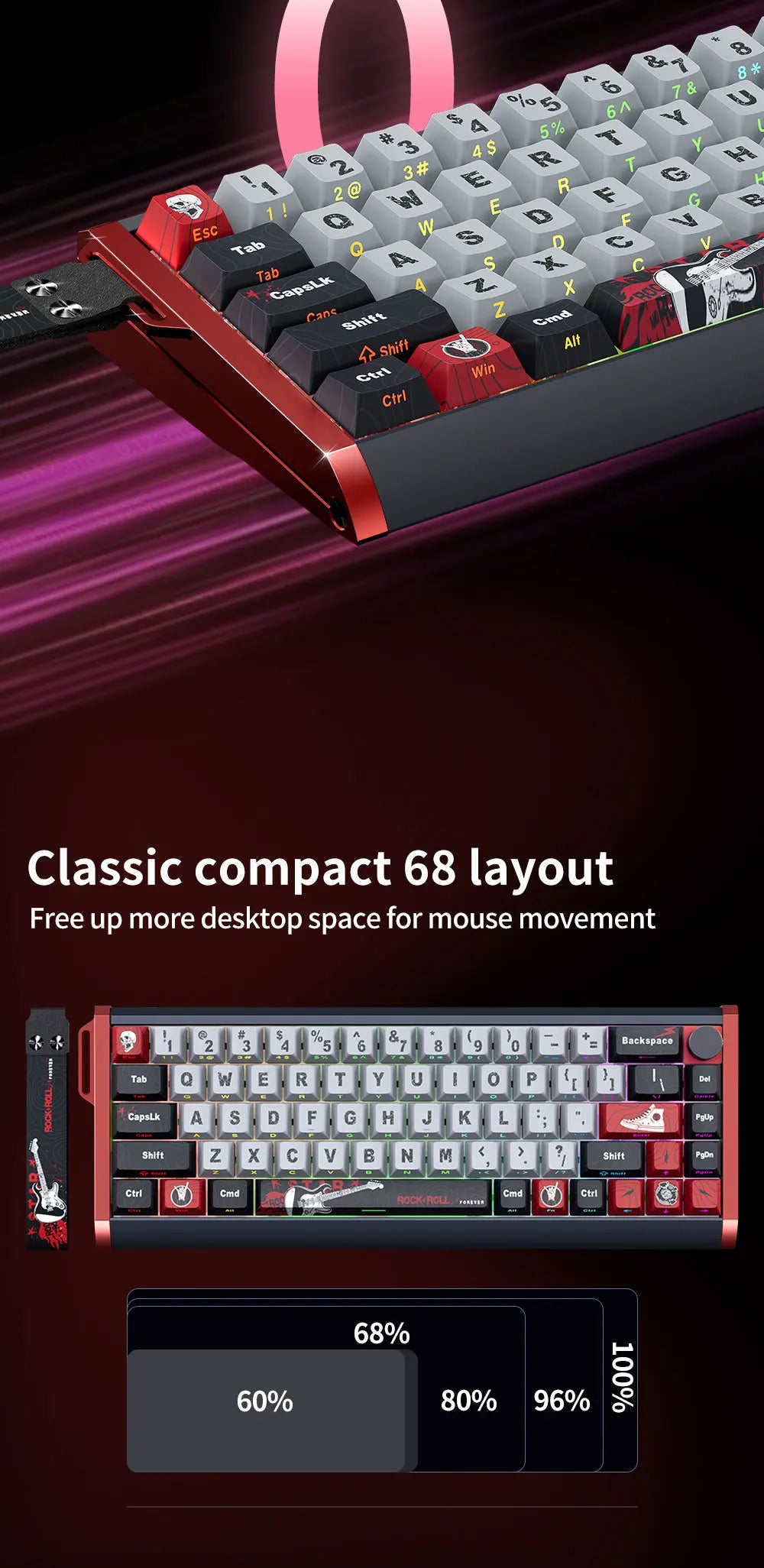SKYLOONG GK61/GK68 HE Magnetische Tastatur Aluminiumgehäuse 8000hz RT0.01mm Rapid Trigger PBT-Tastenkappen RGB-Hintergrundbeleuchtung kabelgebundene Gaming-Tastatur