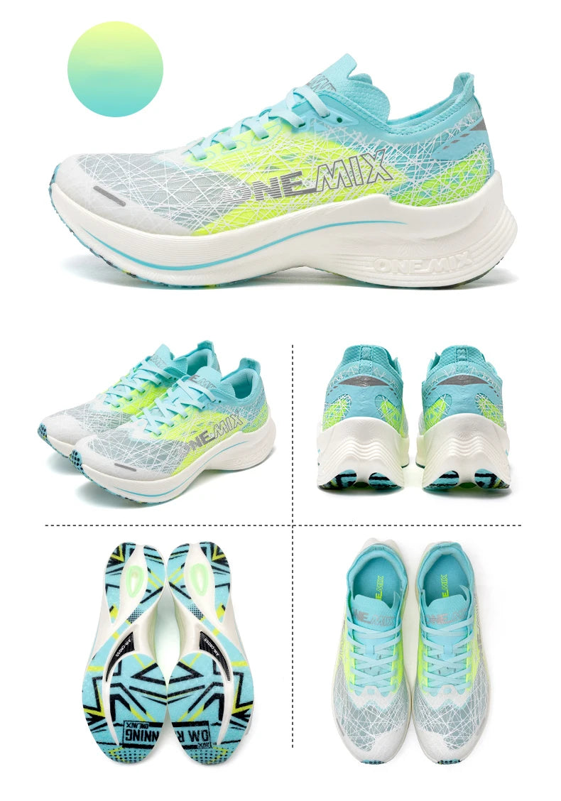 ONEMIX Carbon Plate Running Shoes for Men, Shock Absorption, Ultra-Light Sports Shoes, Rebound Outdoor Women Marathon Sneakers