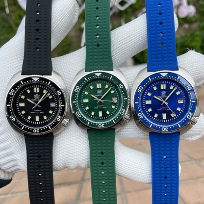 SD1970 STEELDIVE Brand 44MM Sapphire Glass with Transparent AR Coating Ceramic Bezel NH35 Movement Automatic Dive Watch Turtle
