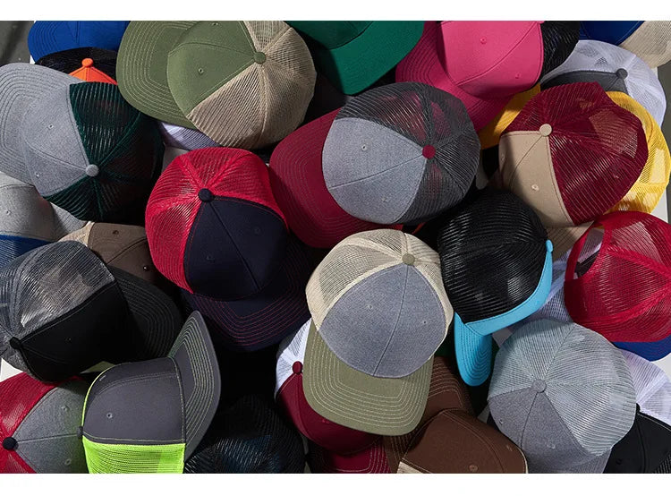 High Quality Mesh Baseball Cap Women Men Summer Cotton Breathable Sunhat Unisex Adjustable Snapback Trucker Hats Male Female
