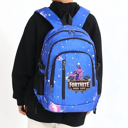 Fortnite Starry Sky Backpack Large Capacity Waterproof Laptop Bag Game Character Print Student Pack Boys and Girls Back to School Bag