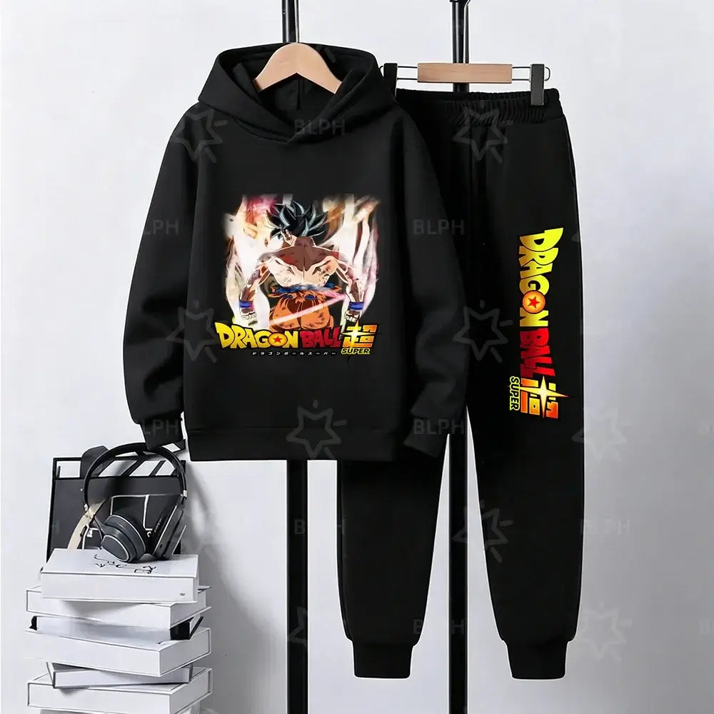 Produit gaming premium Fraquane Kids Dragon Ball Camo Goku Printed Hoodie Set Casual Loose Comfortable Long Sleeve Sweatshirt Pants 2 Piece Outfits for Boys
