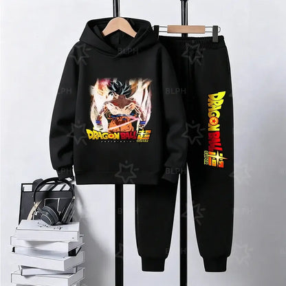 Produit gaming premium Fraquane Kids Dragon Ball Camo Goku Printed Hoodie Set Casual Loose Comfortable Long Sleeve Sweatshirt Pants 2 Piece Outfits for Boys