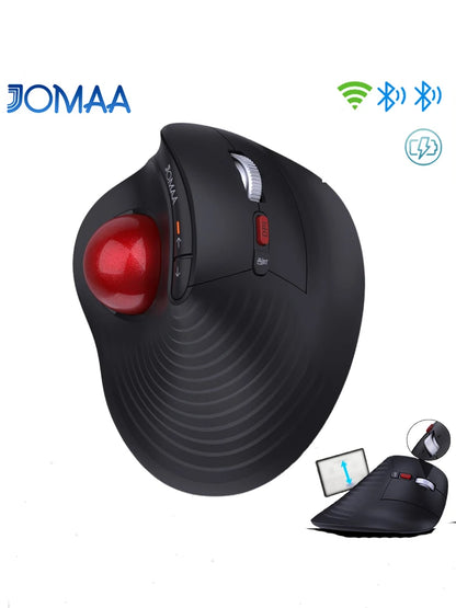JOMAA Speed Roller Trackball Mouse, Wireless Thumb-Control Mouse, Silent Click, Rechargeable Ergonomic Trackball Mouse