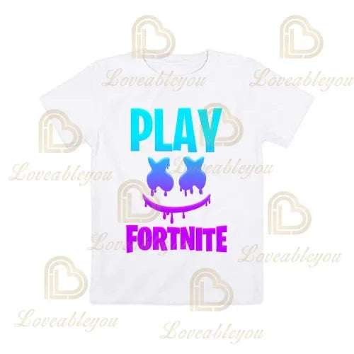 T-shirt Cartoon Fortnite para Rapazes e Raparigas, Battle Royale 3D, 3 a 14 Anos, Victory Royale, Top de Jogo para Criança e Roupa Teen