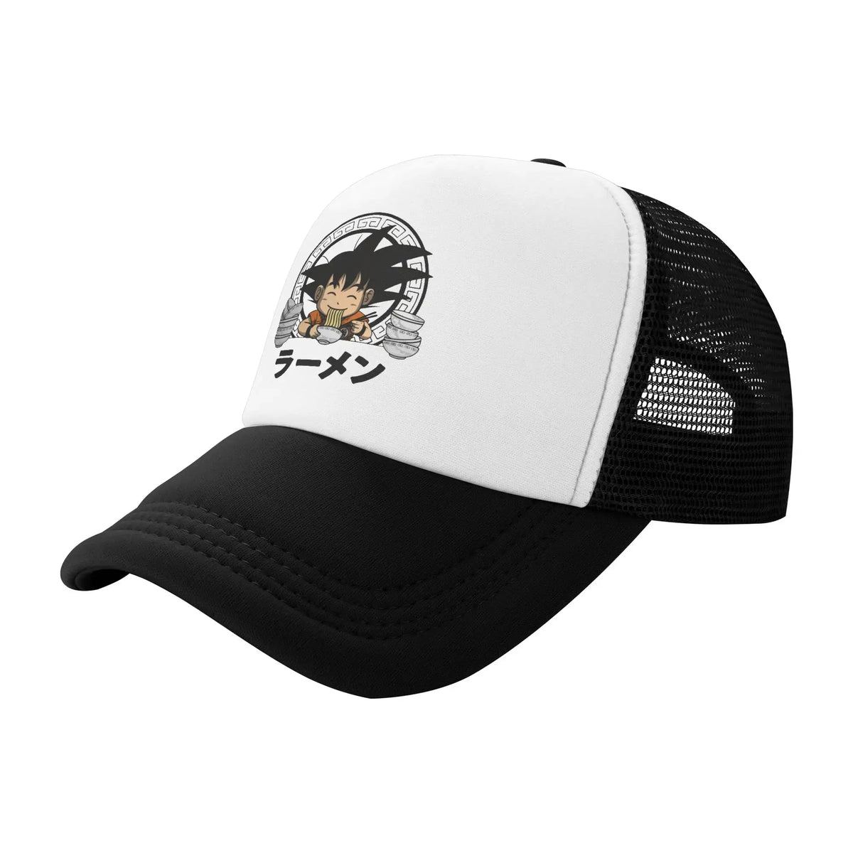 Produit gaming premium Fraquane, Goku Kid Ramen Dragon Ball Trucker Hat Men Women Vintage Anime Manga Hats Sports Cap Adjustable Polyester Baseball Caps Summer